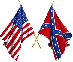 American flag and confederate flag
